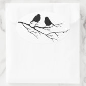 木カスタマイズの自然の二鳥の色 楕円形シール (バッグ)