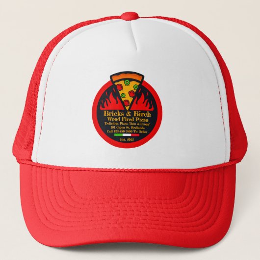 木カスタマイズ焚きピザレストランプロモスタッフ キャップ (正面)