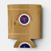 木カスタムにビールモノグラム(名前とイニシャル) 缶クーラー (裏面)