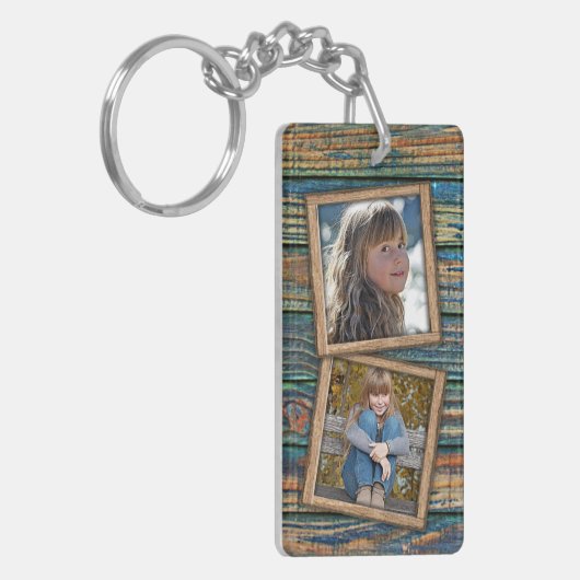 木カスタム板の素朴写真 キーホルダー (正面左)