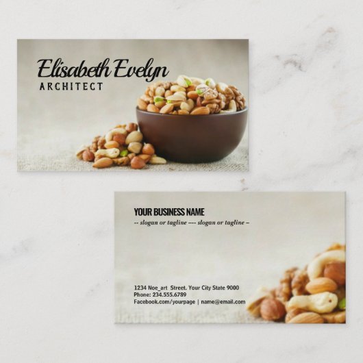 木カッ違うプに木の実を混ぜる 名刺 (正面/裏面)