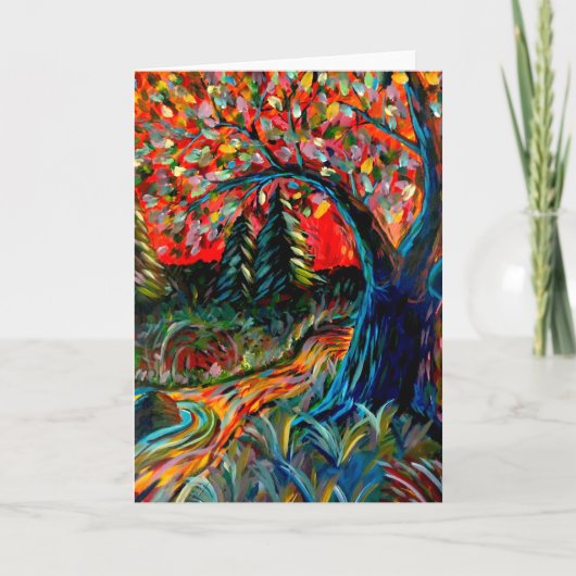 木カラフルと川絵画の シーズンカード (正面)