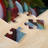 木カラフルと川絵画の ジグソーパズル (側面)