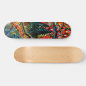 木カラフルと川絵画の スケートボード (横)