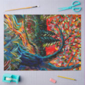 木カラフルと川絵画の 薄葉紙 (クラフト)