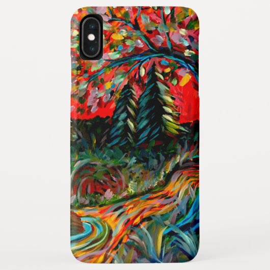 木カラフルと川絵画の Case-Mate iPhoneケース (裏面)