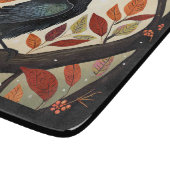 木カラフルに刺された烏 カッティングボード (角)