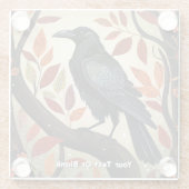 木カラフルに刺された烏 ガラスコースター (裏面)