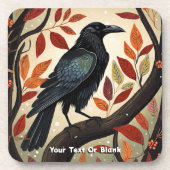 木カラフルに刺された烏 コースター (正面)