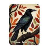 木カラフルに刺された烏 マグネット (縦)