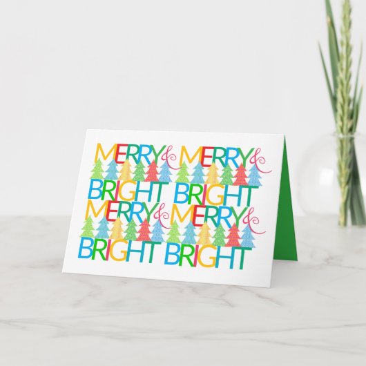 木カラフルのクリスマスカード シーズンカード (正面)