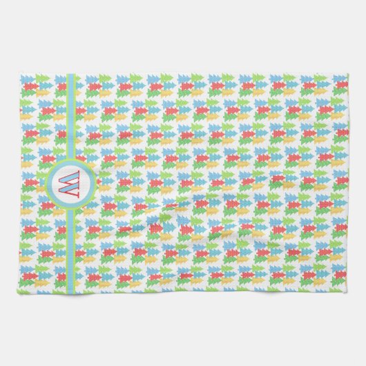 木カラフルのクリスマス用キッチンタオル キッチンタオル (横)