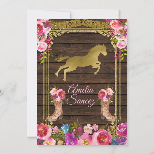 木カラフルのシャルロ・メキシコの少女がトレルを回している 招待状 (裏面)