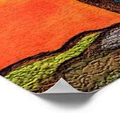 木カラフルのステンドグラス効果ポスター ポスター (角)