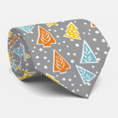 木カラフルのネクタイ |グレー ネクタイ (ロール)