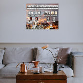 木カラフルの上の雲フォトファミリーツリー ポスター