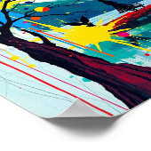 木カラフルの抽象芸術 ポスター (角)