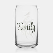 木カラフルの枝の上の鳥 ガラス缶 (裏面)