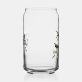 木カラフルの枝の上の鳥 ガラス缶 (右)