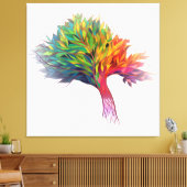 木カラフルの破裂 キャンバスプリント (インサイチュ (リビング))