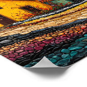 木カラフルの風景 ポスター (角)