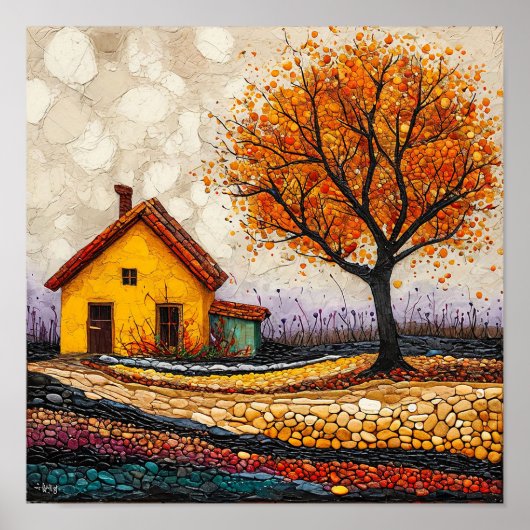 木カラフルの風景 ポスター (正面)