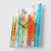木カラフルモダン粒の背景#10 スクエア壁時計 (傾斜)