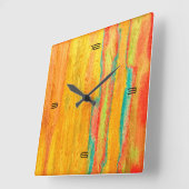 木カラフルモダン粒の背景#5 スクエア壁時計 (傾斜)
