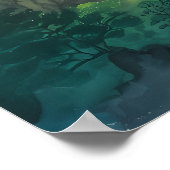 木カラフル山の夢の風景 ポスター (角)