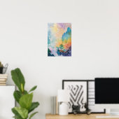 木カラフル山の夢の風景 ポスター (ホームオフィス)