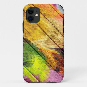 木カラフル材にア絵画クリル#10 iPhone 11 ケース