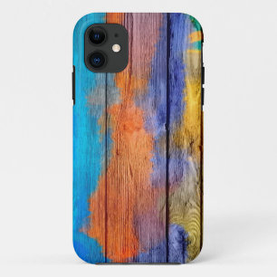 木カラフル材にア絵画クリル#3 iPhone 11 ケース