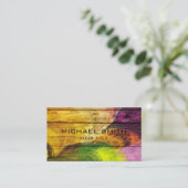 木カラフル材にア絵画クリル#4 名刺 (スタンド正面)