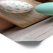 木カラフル板のイースターエッグ ポスター (角)