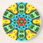 木カラフル玉模様 コースター (正面)