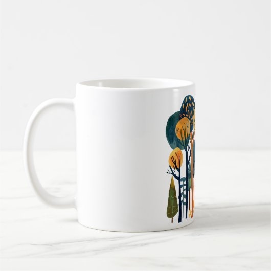 木カラフル-カラフル森の木のマグ コーヒーマグカップ (左)