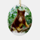 木カンガルー セラミックオーナメント (右)