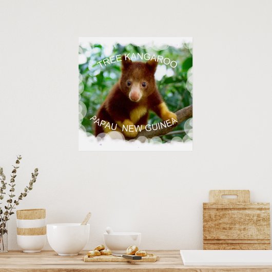 木カンガルー ポスター (キッチン)