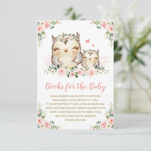 木ガーリー林フローラフクロウがベビーの本を持って来る エンクロージャーカード (スタンド正面)