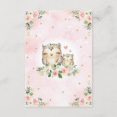 木ガーリー林フローラフクロウがベビーの本を持って来る エンクロージャーカード (裏面)