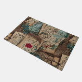 木クールと古い紙ア素朴ートスタイル ドアマット (アングル)