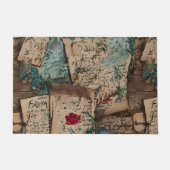 木クールと古い紙ア素朴ートスタイル ドアマット (正面)