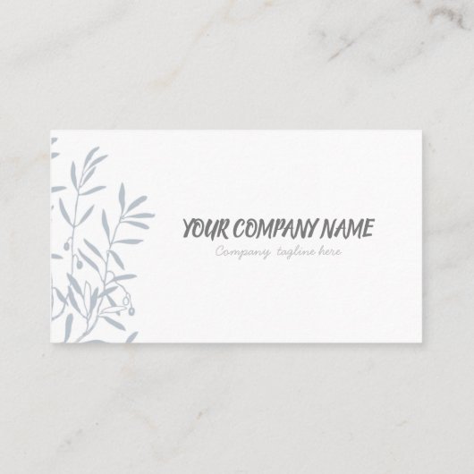 木シンプルの枝、葉、オリーブ付き名刺 名刺 (裏面)