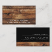 木スタイリッシュモダン工工建築 名刺 (正面/裏面)