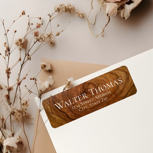 木スタイリッシュモダン差出人住所ラベル ラベル