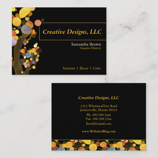 木デザお洒落イナー 名刺 (正面/裏面)