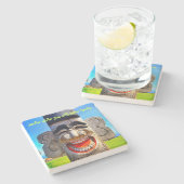 木トータムスマイルまだまだ歯の引用文 ストーンコースター (横)