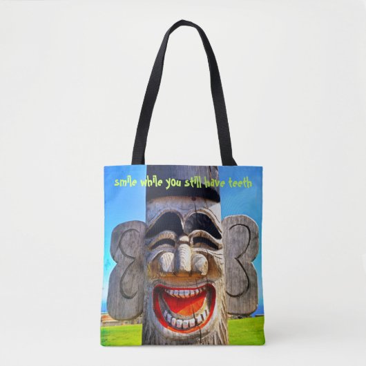 木トータムスマイルまだまだ歯の引用文 トートバッグ (正面)