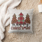 木パターン（の模様が）ある々のクリスマス クッション (ブランケット)