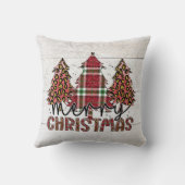 木パターン（の模様が）ある々のクリスマス クッション (裏面)